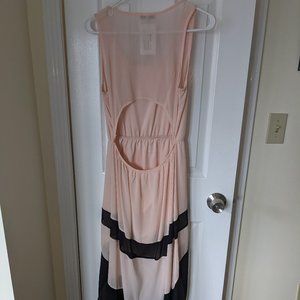 Charlotte Russe peach and black high-low dress